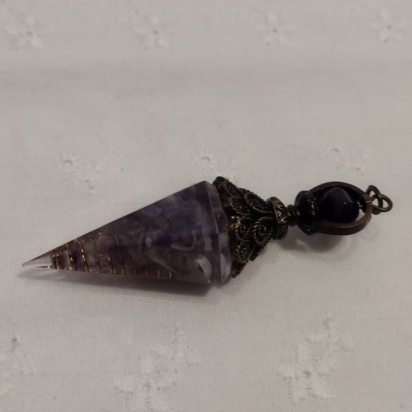 Lapis Lazuli Chip Crystal Pendulum - Picture 5 of 6